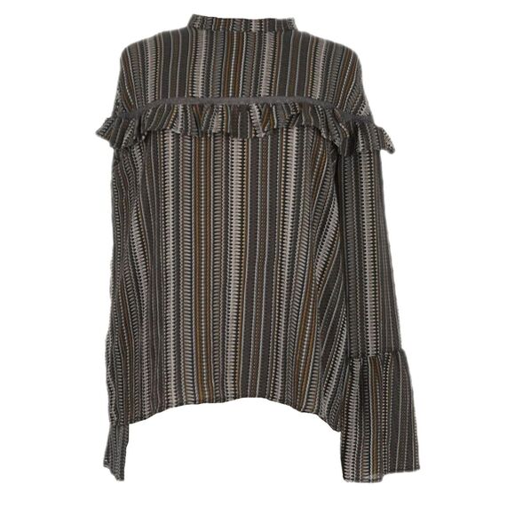 Paper Crane Eternal Ruffled Boho Long Sleeve Blouse Size M - Picture 1 of 4